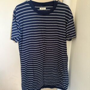 Madewell Blue and White Striped Short Sleeve Tee